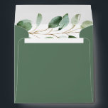 Rustic Eucalyptus Greenery Return Address Square Envelope<br><div class="desc">Designed to coordinate with our Moody Greenery wedding collection,  this customizable matching envelope features watercolor eucalyptus branch set on a solid dark green envelope with white text. To make advanced changes,  please select "Click to customize further" option under Personalize this template.</div>