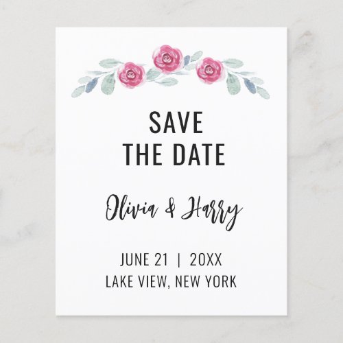 Rustic Eucalyptus Greenery Save The Date Flyer