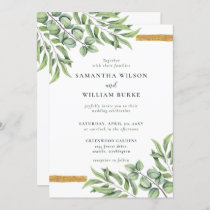 Rustic Eucalyptus Greenery Succulent Wedding Invitation