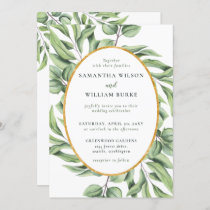 Rustic Eucalyptus Greenery Succulent Wedding Invitation