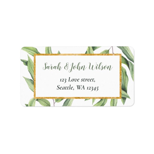 Rustic Eucalyptus Greenery Succulent Wedding Label (Front)