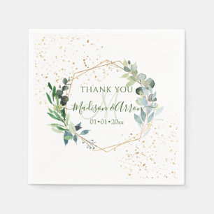 Rustic Eucalyptus Greenery Thank You DIY Backgroun Napkins