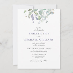 Rustic Eucalyptus Greenery Wedding Invitation