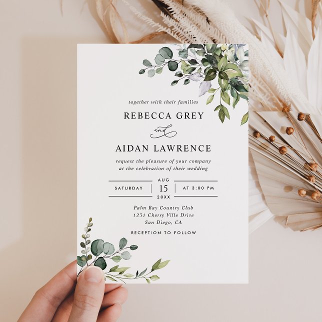 Rustic Eucalyptus Greenery Wedding Invitation (Creator Uploaded)