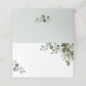 Rustic Eucalyptus Greenery Wedding Place Card | Zazzle