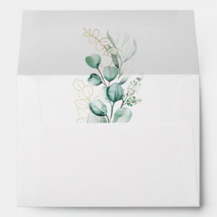 Rustic Eucalyptus Greenery Wedding Return Address Envelope