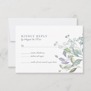 Rustic Eucalyptus Greenery Wedding RSVP Card