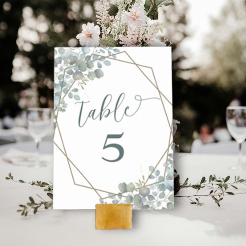 Rustic Eucalyptus Greenery Wedding  Table Number