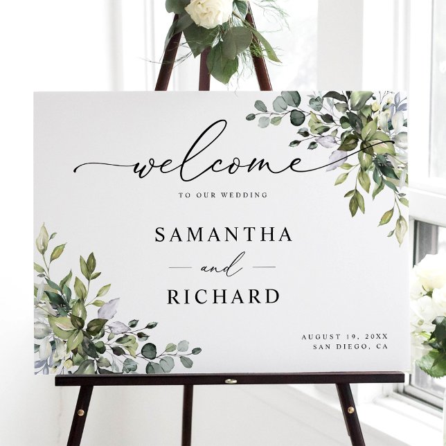 Rustic Eucalyptus Greenery Wedding Welcome  Foam B Board (Creator Uploaded)