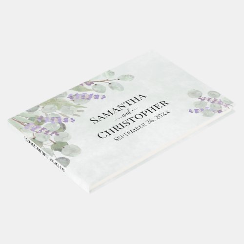Rustic Eucalyptus  Lavender Elegant Boho Wedding Guest Book