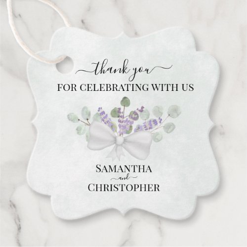 Rustic Eucalyptus & Lavender Wedding Thank You Favor Tags