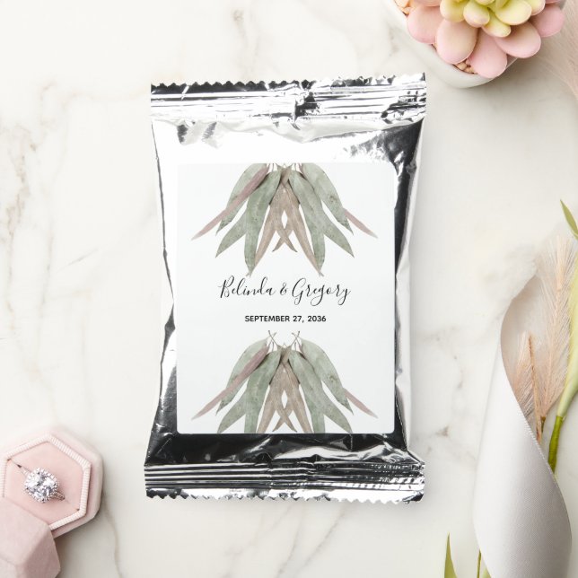 Rustic Eucalyptus Leaf Wedding  Coffee Drink Mix (Wedding)