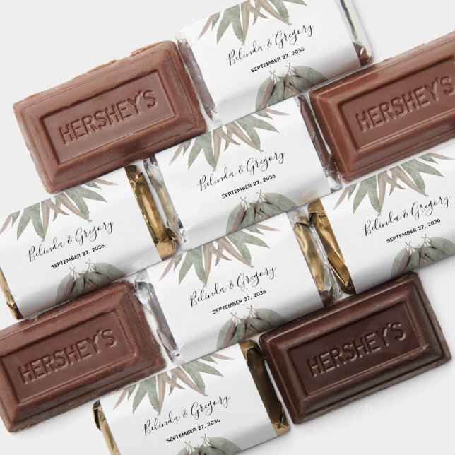 Rustic Eucalyptus Leaf Wedding   Hershey's Miniatures (Assorted)
