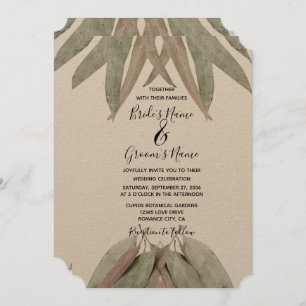 Rustic Eucalyptus Leaf Wedding Invitations