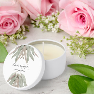 Rustic Eucalyptus Leaf Wedding  Mini Candle Favors