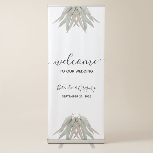 Rustic Eucalyptus Leaf Wedding Welcome Sign