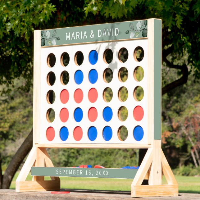 Rustic Eucalyptus Leave Green Wedding Personalized Fast Four (Lawn)