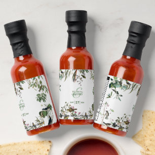 Rustic Eucalyptus Leaves Vintage Greenery Wedding Hot Sauces