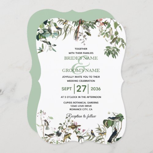 Rustic Eucalyptus Leaves Vintage Greenery Wedding Invitation