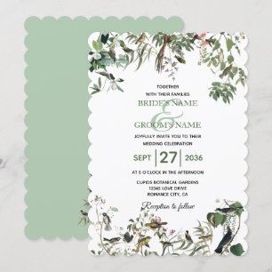 Rustic Eucalyptus Leaves Vintage Greenery Wedding Invitation
