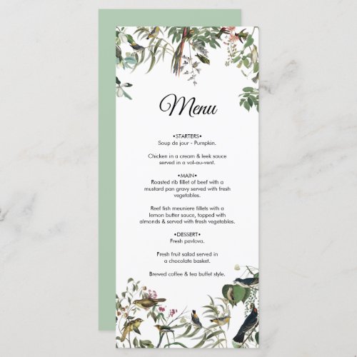 Rustic Eucalyptus Leaves Vintage Greenery Wedding  Menu