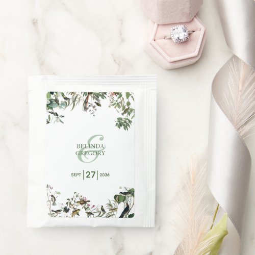 Rustic Eucalyptus Leaves Vintage Greenery Wedding  Tea Bag Drink Mix