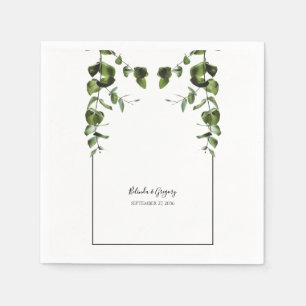 Rustic  Eucalyptus Leaves Wedding   Napkins