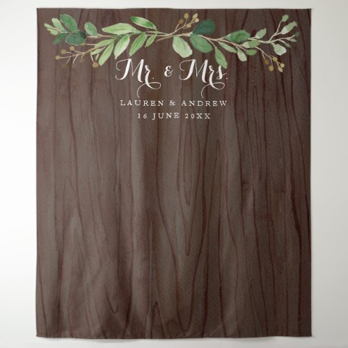 Rustic Eucalyptus Leaves Wedding Photo Backdrop