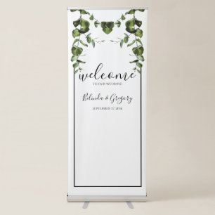 Rustic Eucalyptus Leaves Wedding Welcome Sign
