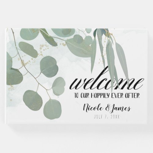 Rustic Eucalyptus Minimal Chic Greenery Wedding Guest Book