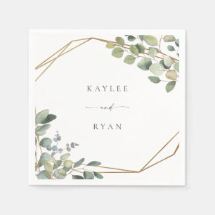 Rustic Eucalyptus Name Napkins