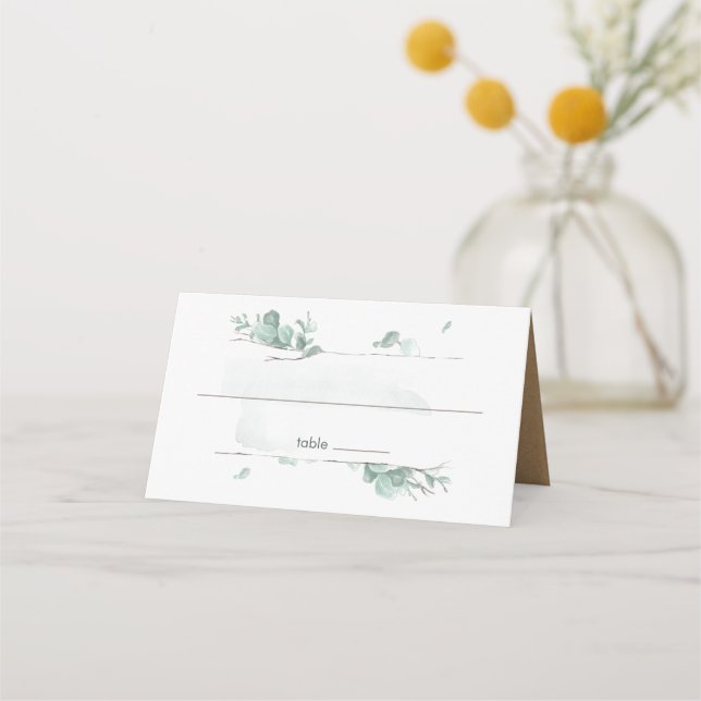 Rustic Eucalyptus Place Card (Front)
