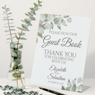 Rustic Eucalyptus Please Sign Our Guest Book