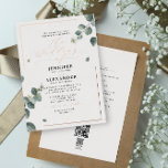 Rustic Eucalyptus & RSVP QR Code Wedding Rose Foil Invitation<br><div class="desc">A gorgeous foil and eucalyptus design, the leaves point to the couple's names in a combination of classic serif typography with chic calligraphy with pops of rose gold foil stamped. On the back add your wedding details and a QR code for your guest to RSVP. This design is great for...</div>