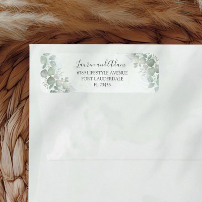 Rustic Eucalyptus Sage Green Address Label (Creator Uploaded)