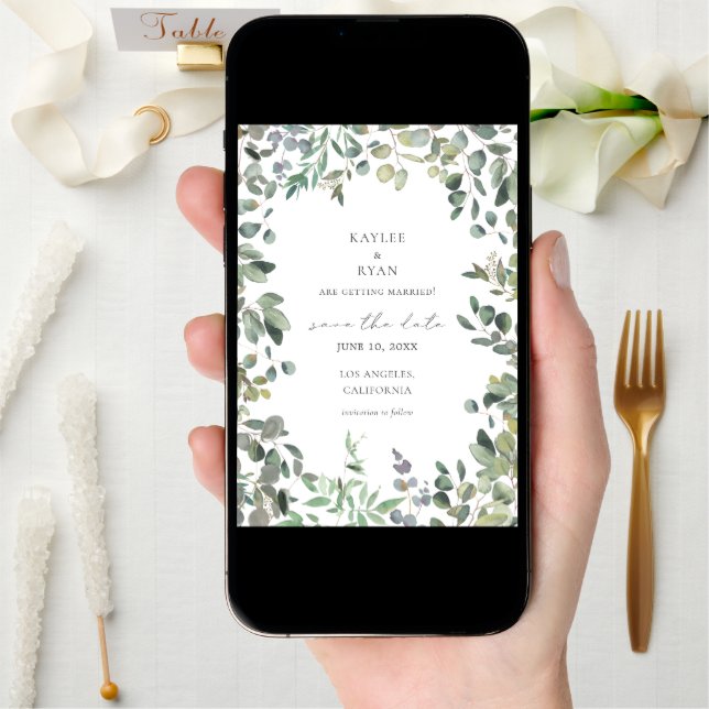 Rustic Eucalyptus Save the Date (Front Digital)