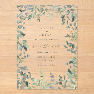 Rustic Eucalyptus Save the Date