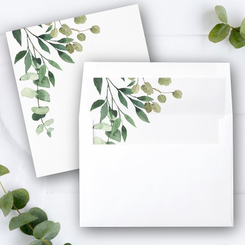 Rustic Eucalyptus Wedding Envelope Liner