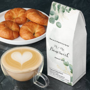 Rustic Eucalyptus Wedding Favor Gift Roasted Coffee