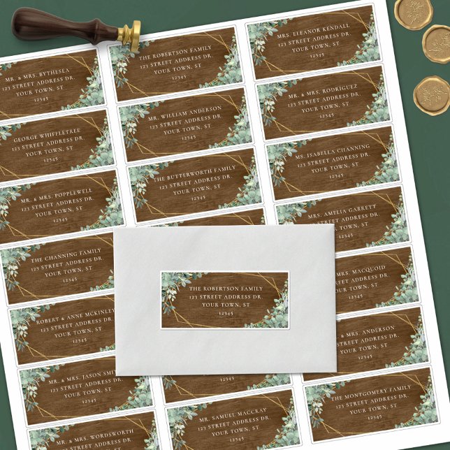 Rustic Eucalyptus Wedding Guest Address Labels (Creator Uploaded)