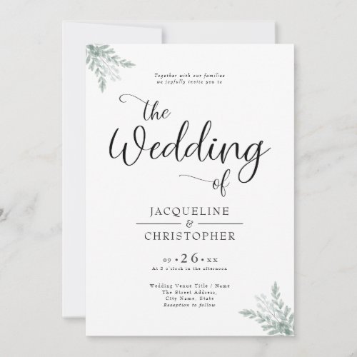 Rustic Eucalyptus Wedding Invitation