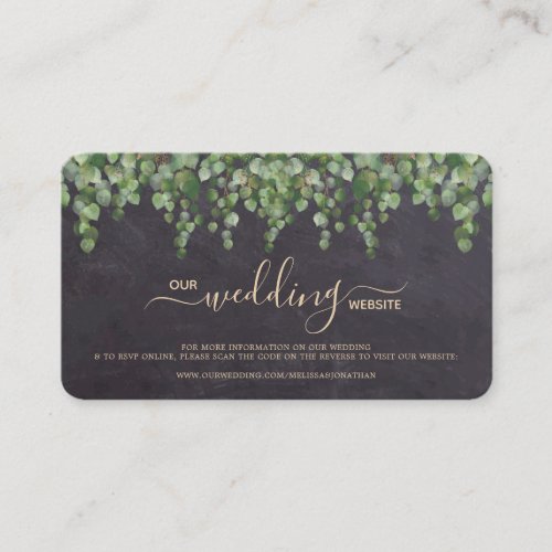 Rustic Eucalyptus Wedding QR Code RSVP Card