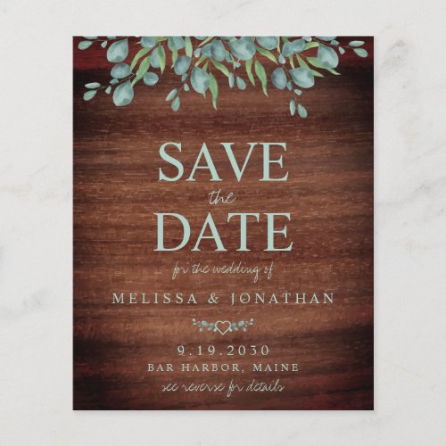 Rustic Eucalyptus Wedding QR Code Save The Date