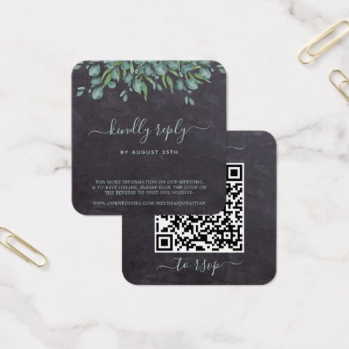 Rustic Eucalyptus Wedding Website QR Code RSVP