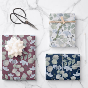 Rustic Eucalyputus Watercolor Wedding Wrapping Paper Sheets