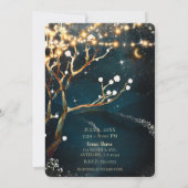 Rustic Evening Tree Lights Starry Baby Shower Invitation (Back)
