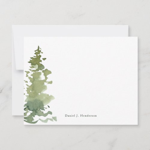 Rustic Evergreen Personalized Stationery Note Card