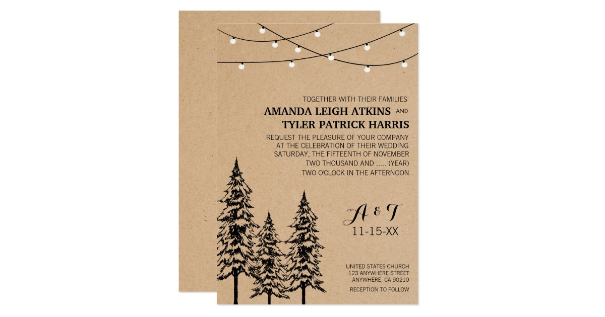 Pine Tree Wedding Invitations 7