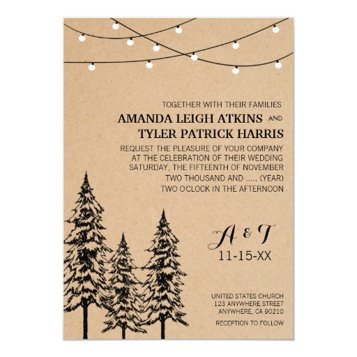 Pine Tree Wedding Invitations 8