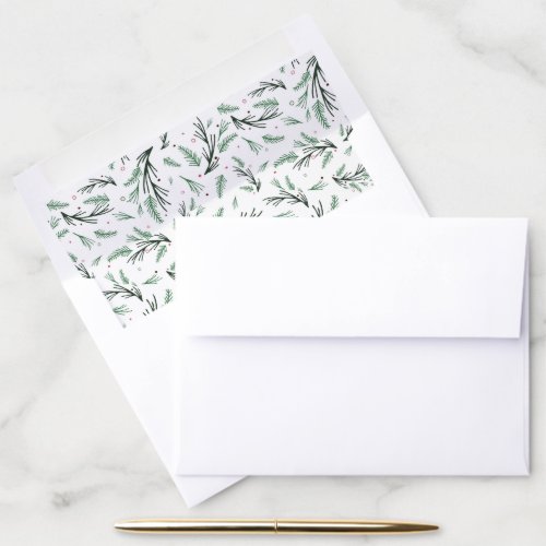Rustic Evergreen Winter Pine Branches Envelope Liner